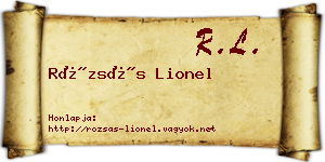 Rózsás Lionel névjegykártya